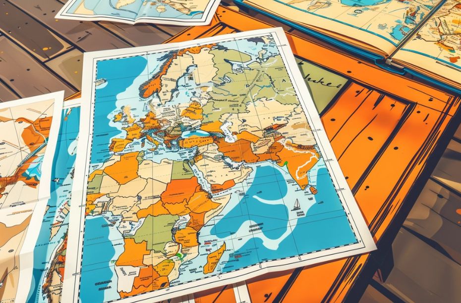 Fietsroute plannen - kaarten op tafel