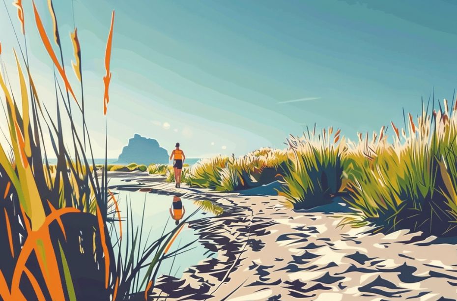 Illustratie van een vrouw die een coolingdown doet na workout