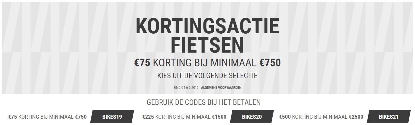 kortingsactie fietsen wiggle