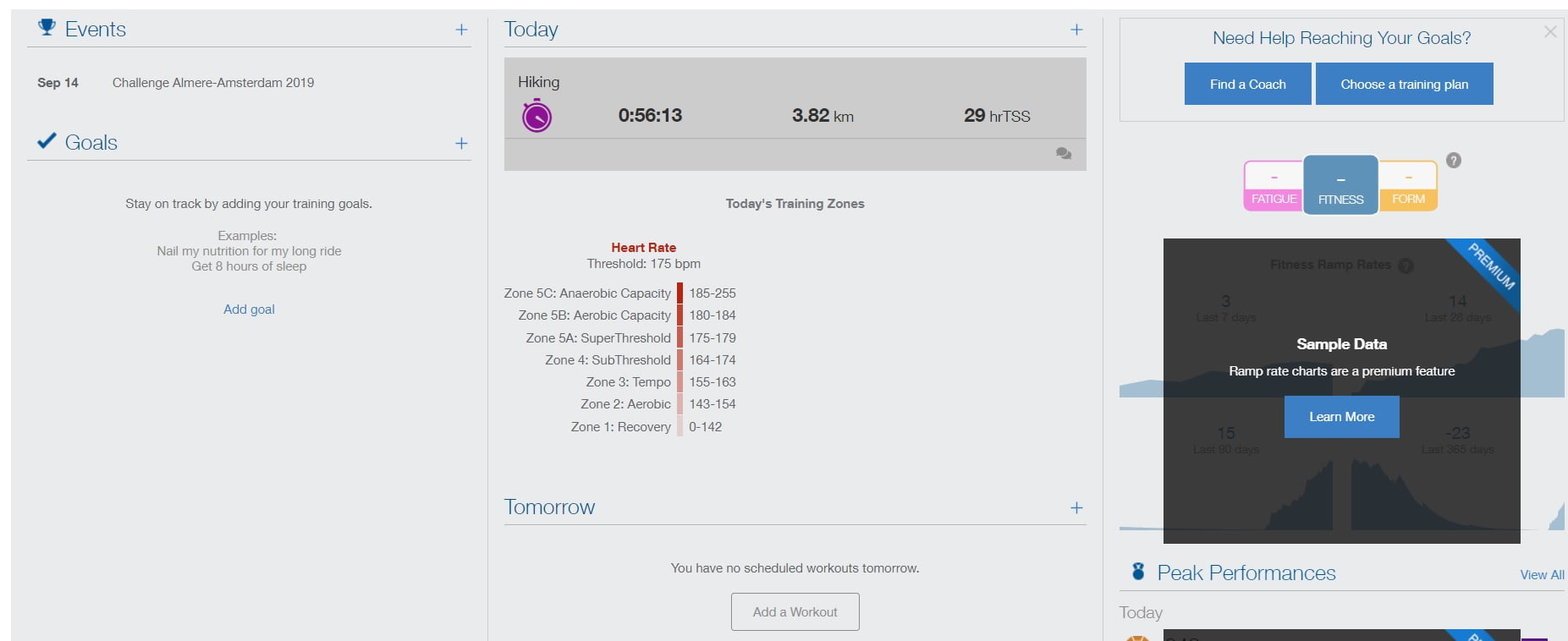startscherm trainingpeaks