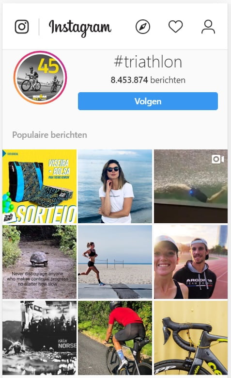 triathlonhashtags volgen